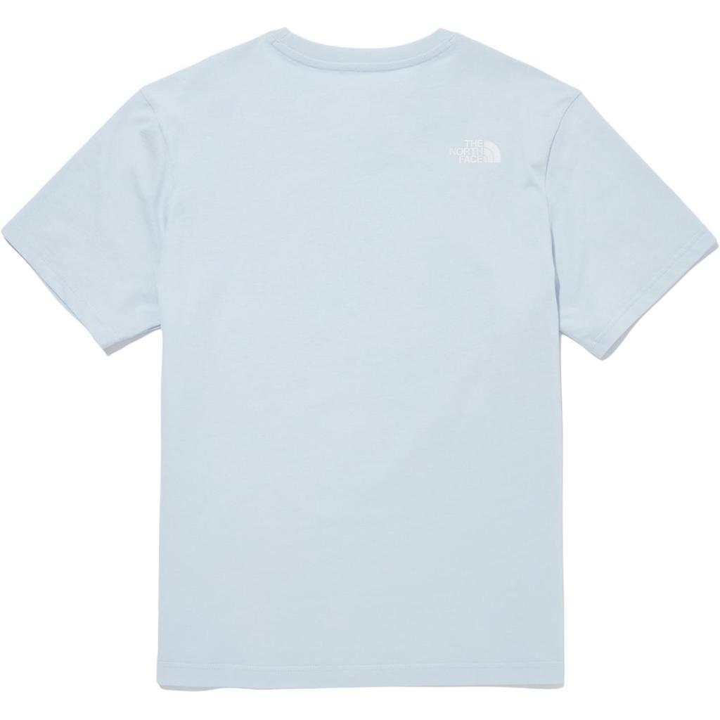 The North Face Basic Cotton Comfortable Versatile Round Neck Short Sleeve T-Shirt Unisex Tops Light-Blue NT7UQ50G