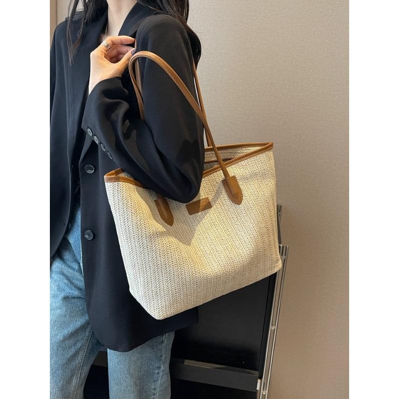 Woven Bag Versatile Large-capacity Bag Women's New Summer Commuter Straw Woven Shoulder Tote Bag Foreign Niche