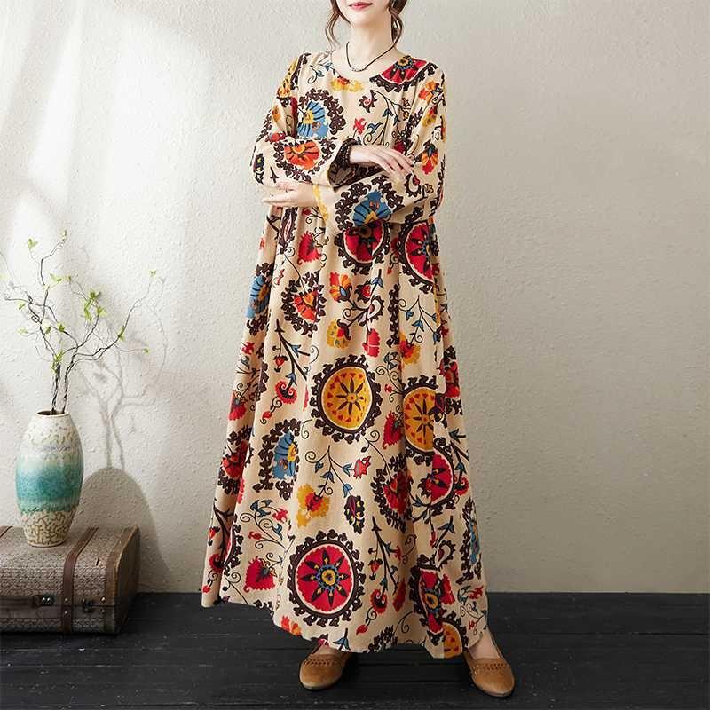 Lockerer Großer Literarischer Urlaubs-Fettmacher Langarmrock