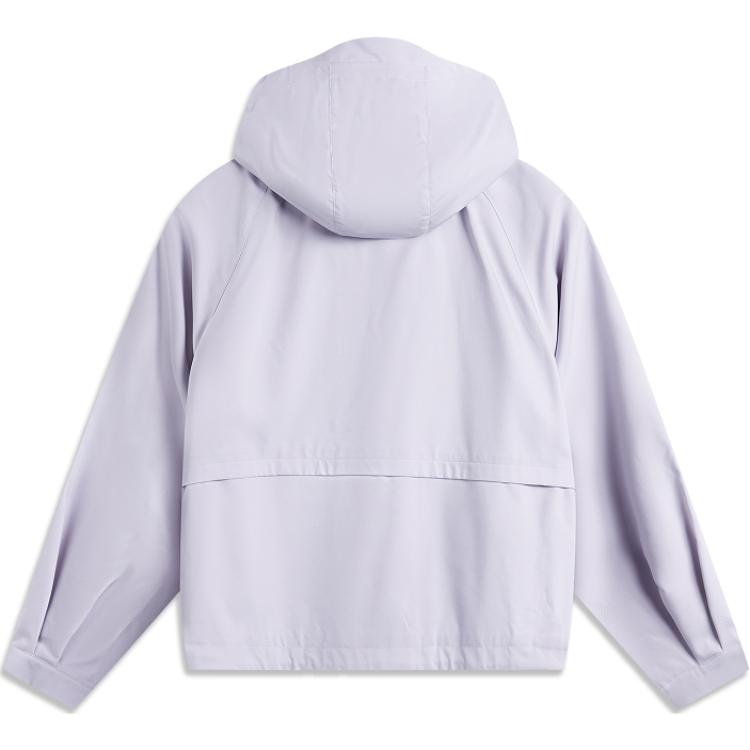 Li Ning Sports Trend Series Comfortable Casual Versatile Hooded Jacket Women Jacket Sea-Salt-Purple AFDUA84-4