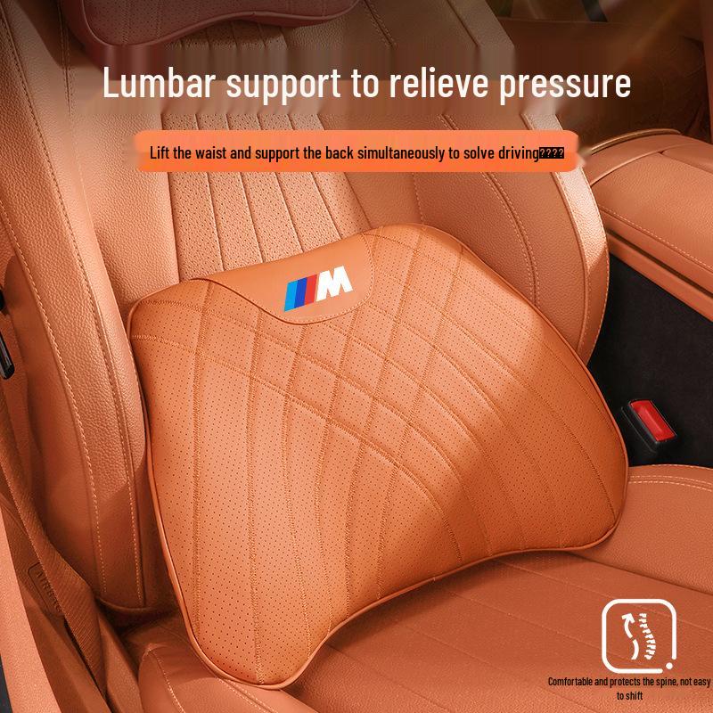 BMW Series Headrest & Lumbar Pillow: Compatible with 1, 3, 5, 7 Series and X1-X6 models for Neck Support and Comfort.