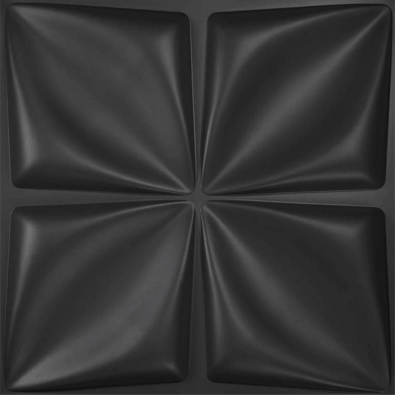 

12 шт. 3D рельефная стеновая панель ПВХ толщиной 0,8 см для декора стены в доме, отеле 30*30cm*12pcs чёрный