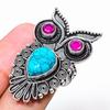 Santa Rosa Turquoise, Rubillite 925 Sterling Silver Jewelry Ring Size 6.5 O169
