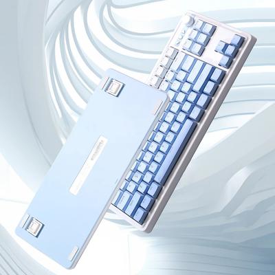 LS01 3-Modus Bluetooth Kabelloses Gaming Mechanisches Tastatur-Kit RGB-Hintergrundbeleuchtung Gasket-Struktur Hot-Swap 2.4G Kabelgebundener Drehknopf DIY-Tastatur