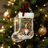 Personalized Cash Gift Holder Christmas Stocking Money Holder, Clear Clip Ornament for Tree Festive Box Hanging Decor, Transparent Bill Display