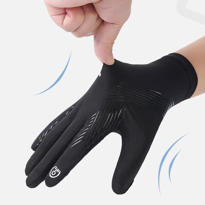 Ice Silk Sun Protection Gloves Men Cycling Summer Flip Finger Touch Screen Breathable Elastic Fishing Non Slip Driving Gloves