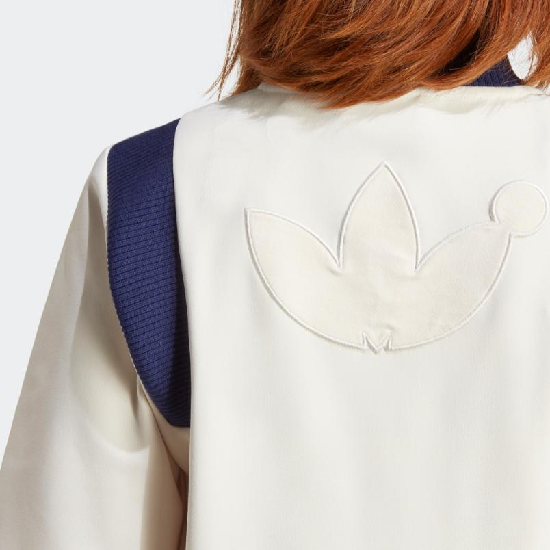 Adidas Blue Version Crop Track Jacket Women Chalk White IB5793