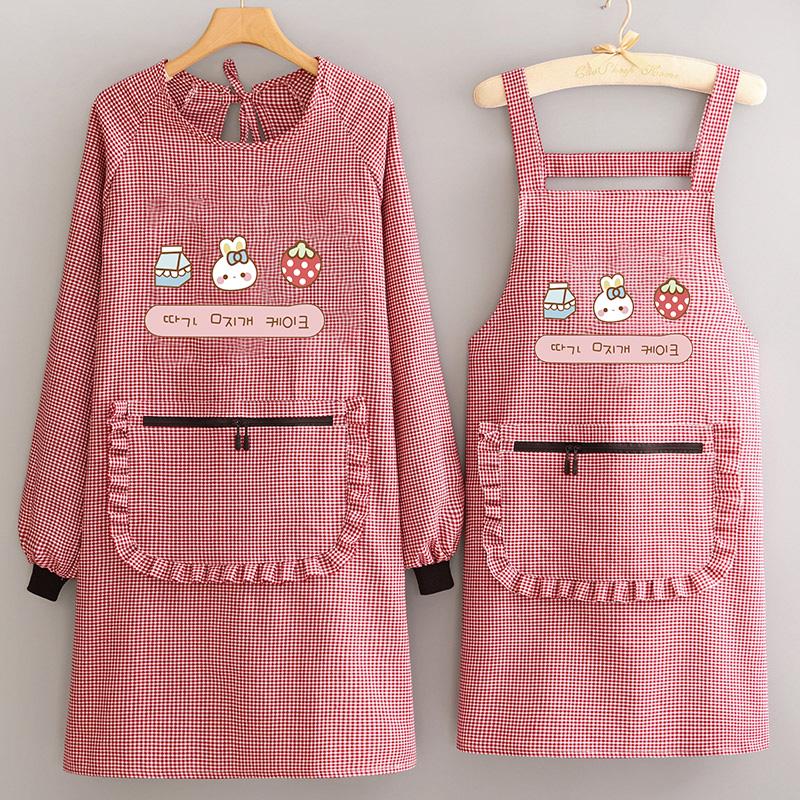 2023 Women's Cute Long Sleeve Kitchen Apron – Breathable, Stain & Wear Resistant Cooking Smock