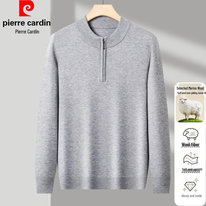 Pierre Cardin Men's Solid Half-Zip Wool Blend Sweater