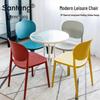 Simplistic Backrest Plastic Dining Chair for Restaurants, Cafes, Meeting Rooms, and Leisure Areas