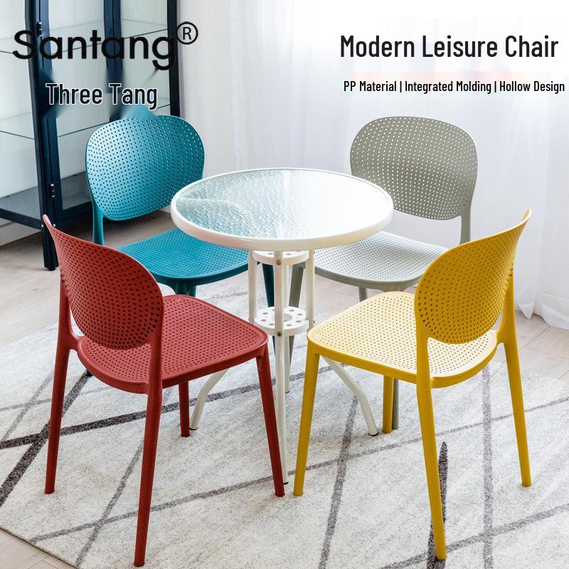 Simplistic Backrest Plastic Dining Chair for Restaurants, Cafes, Meeting Rooms, and Leisure Areas