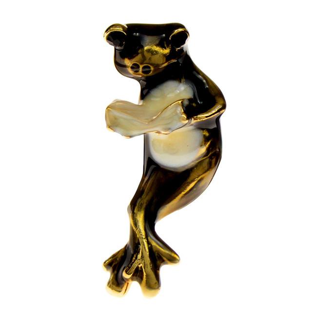 

Новая эмалированная брошь-лягушка для чтения книг