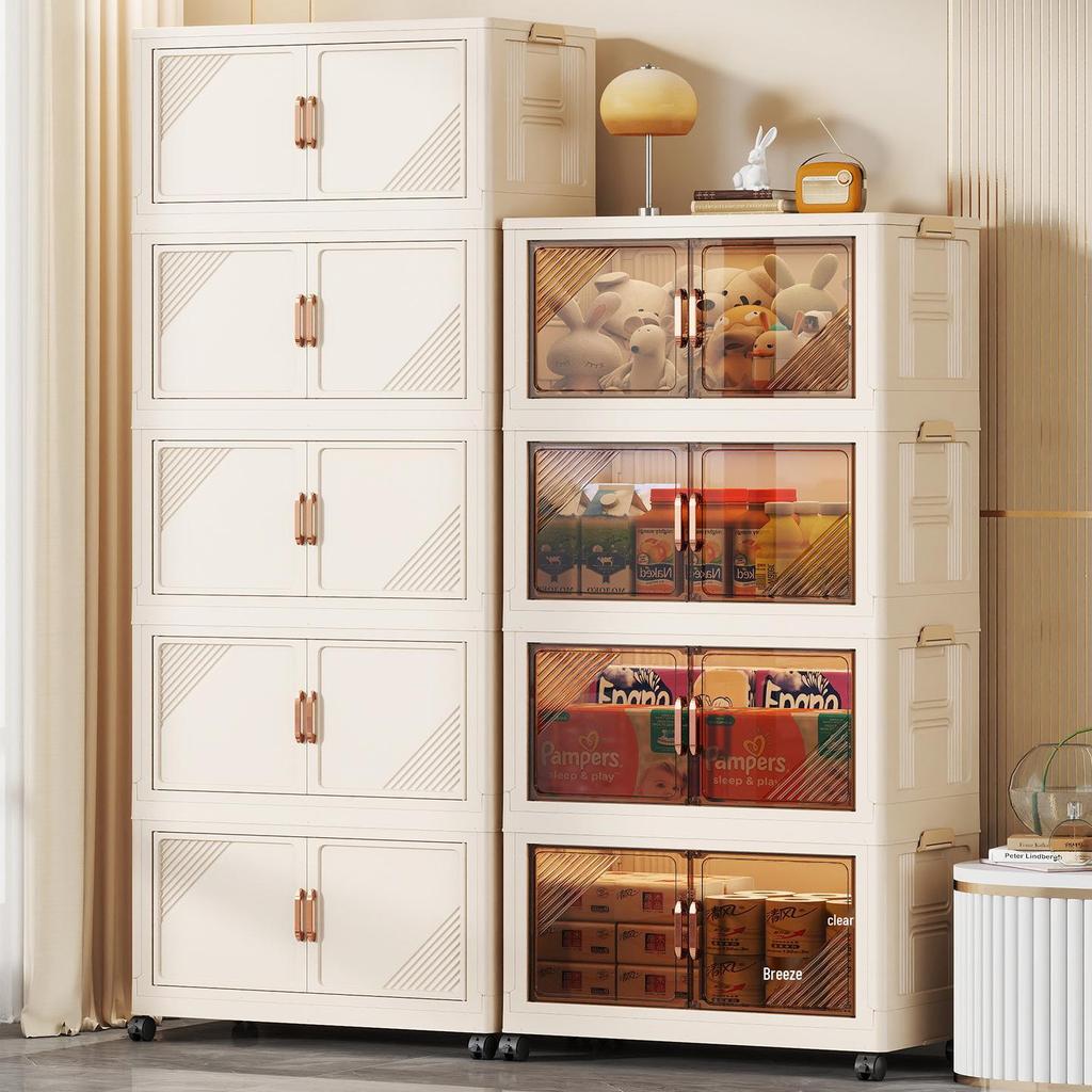 Foldable Multi-Layer Storage Cabinet for Clothing, Snacks, Books, and Toys