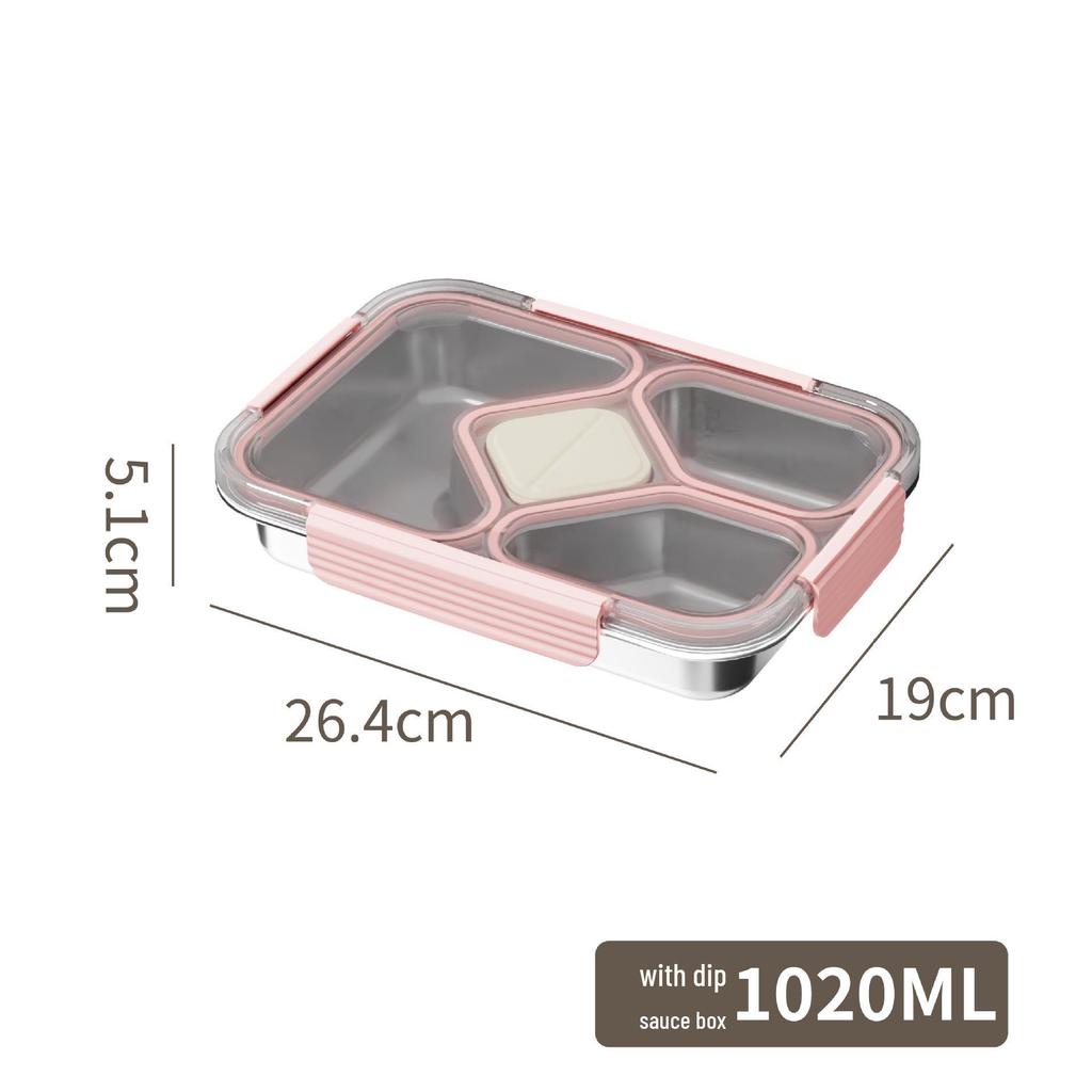 304 Stainless Steel Leak-Proof Microwave Safe Lunch Box for Students & Office Workers