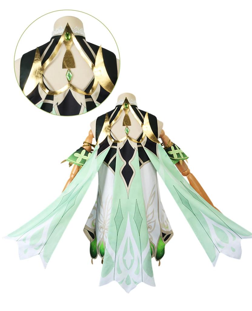 [NOKIJP] Genshin Impact Nahida Cosplay Costume with Wig for ChildrenKids - Genshin Impact Nahida Cosplay Costume (Nahida Wig Included, 130cm)