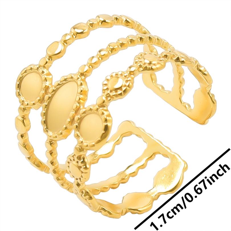 6pcs/lot Gold Plated Stainless Steel Base Rings Settings DIY Blank Knuckle Rings for Women Jewelry Charms Never Fade Wholesale