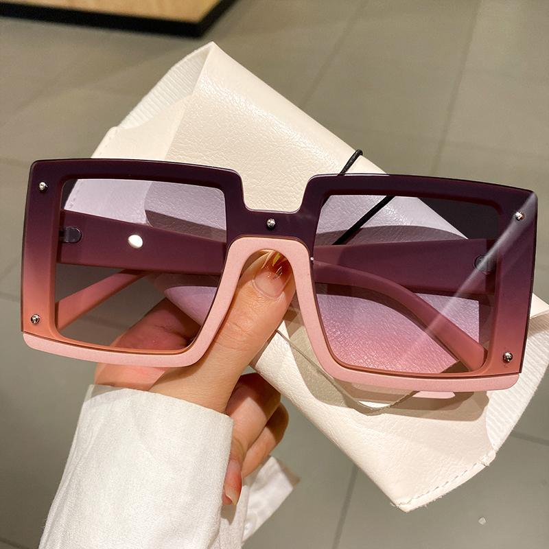 Oversize Square Men Women Sunglasses Fashion Vintage Mirror Shades Eyewear Luxury Brand Designer UV400 Goggle Sun Glasses