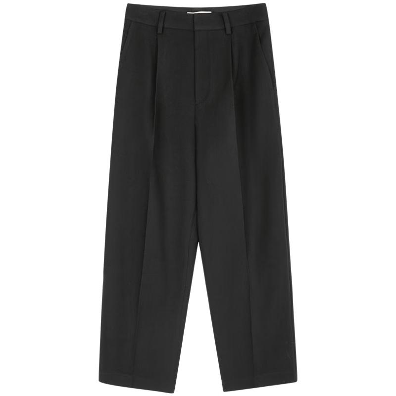 

LESS Women s Lamb Wool Straight-Leg Trousers L