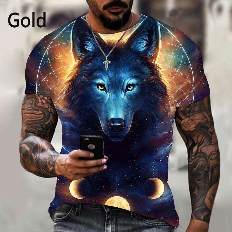 Fashion animal wolf 3D printed T-shirt for men and women summer casual short sleeved cool wolf shirt top