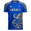 Mexican Flag Printed Men's T-shirt Fun 3D Eagle Pattern Short Sleeve Outdoor Football Sports Casual Top