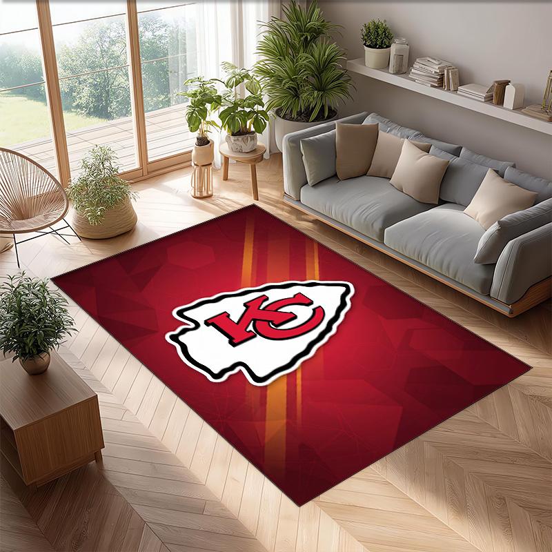 Tappeto in Velluto di Cristallo Kansas City Chiefs Morbido Anti?Tappetino Antiscivolo Comodo per Casa Soggiorno Camera da Letto Tappeto Decorativo
