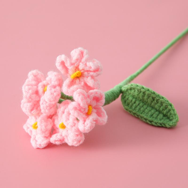 1pc Crochet Flowers Finished Bouquet  Handwoven Knitted Graduation Flower Cute Artificial Decorative Flowers Wedding Home Decor