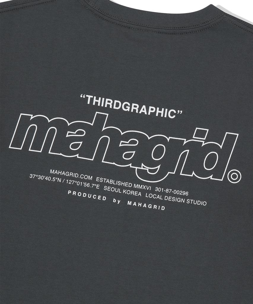 MAHAGRID Back Third Logo Tee Charcoal(Mg2Fmmt502A)