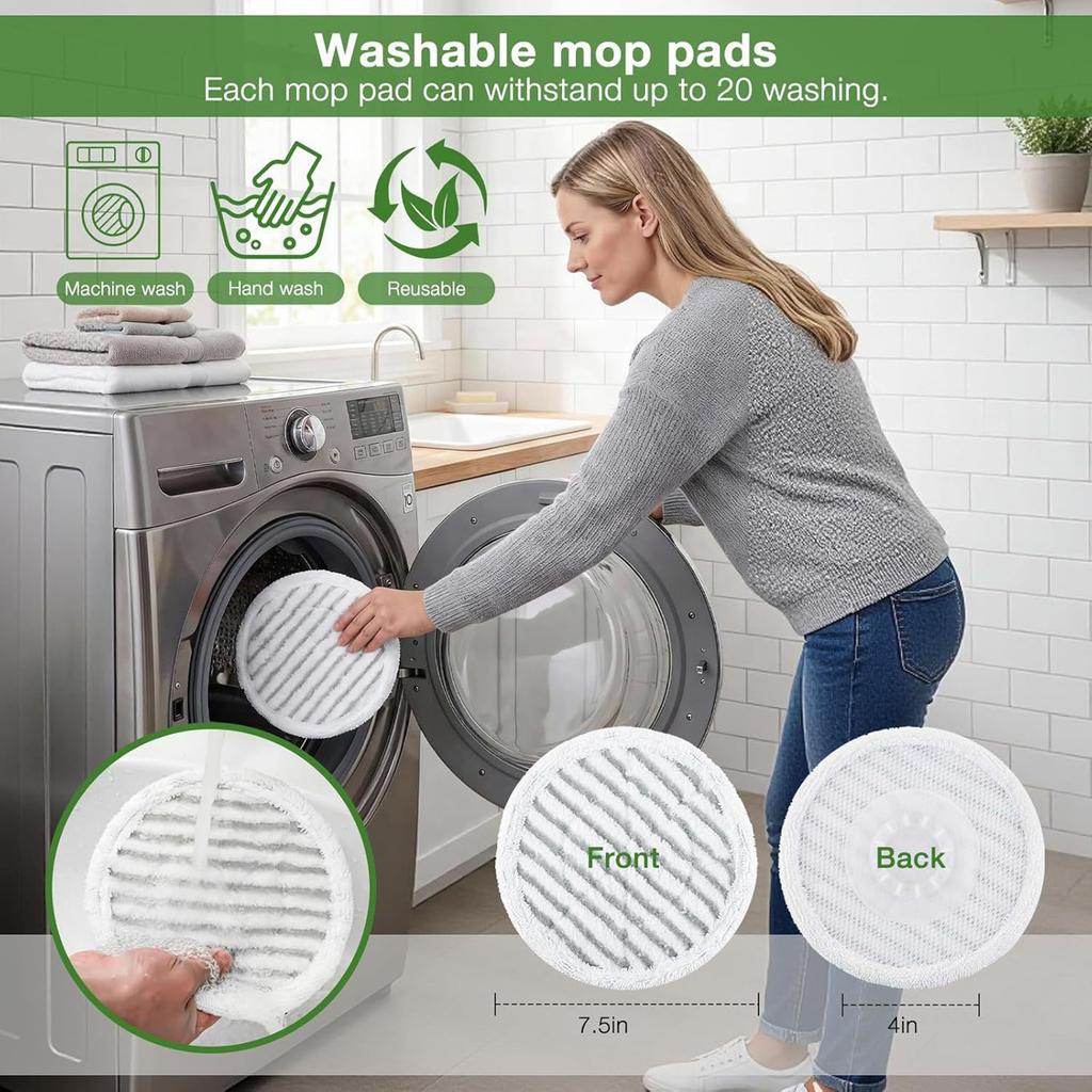 Scrub Pads Replacement for Shark S8001 S8201 S7000 Mop YYH65257 Striped Microfiber Steam Scrub Mop Round Pad for Hard