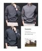 Manzibo Men's Half-Zip Jacquard Knit Stand Collar Sweater - Breathable Casual Autumn/Winter Pullover