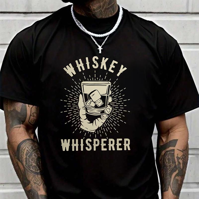 Whiskey Whisperer T-Shirt Fans Motorrad Sommer Herren Kurzarm Druck Rundhals T-Shirt