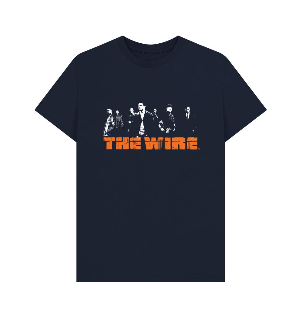 PREMIUM OFFICIAL The Wire The Wire Logo Navy T-Shirt