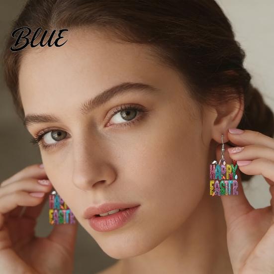 Exquisite Letter Shape Earrings 1 Pair Hook 2D Flat Acrylic