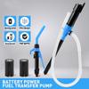 Portable Battery Powered Transfer Pump Motorcycle Car Gas Oil Pump With Flow Control Nozzle Liquid  Gasoline Pump Filter Design