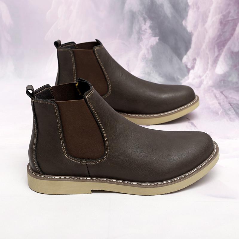 Fashion Men Retro Cowboy Boots PU European and American Business Office High Quality Chelsea Boots Outdoor Training Boots Size 38-48