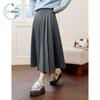 ZIHAN Grey Plaid Pleated A-line Skirt
