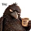 Funny Coffee Cup Raven Figurine with Mug, Resin Crow Statue, Realistic Animal Sophisticated Desk Accessory Ornament for Home Decor, Creative