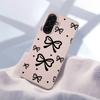 Custodia Nera con Fiocco per Telefono Samsung A05S A06 A07 A15 A16 A34 A35 A53 A54 A55 S23 S24 S25 Ultra FE A17 A26 A36 A56 Custodia Funda