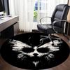 1pc Butterfly Skull Office Round Area Rug, Indoor Mat Suitable ForOffice, Under Office Chairs Bedroom Living Room Home Decor, Room Deco Q023