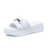 Summer New Slippers Women's Versatile Leather Thick Soles Increase Height Casual Wear Women's Shoes Non-slip