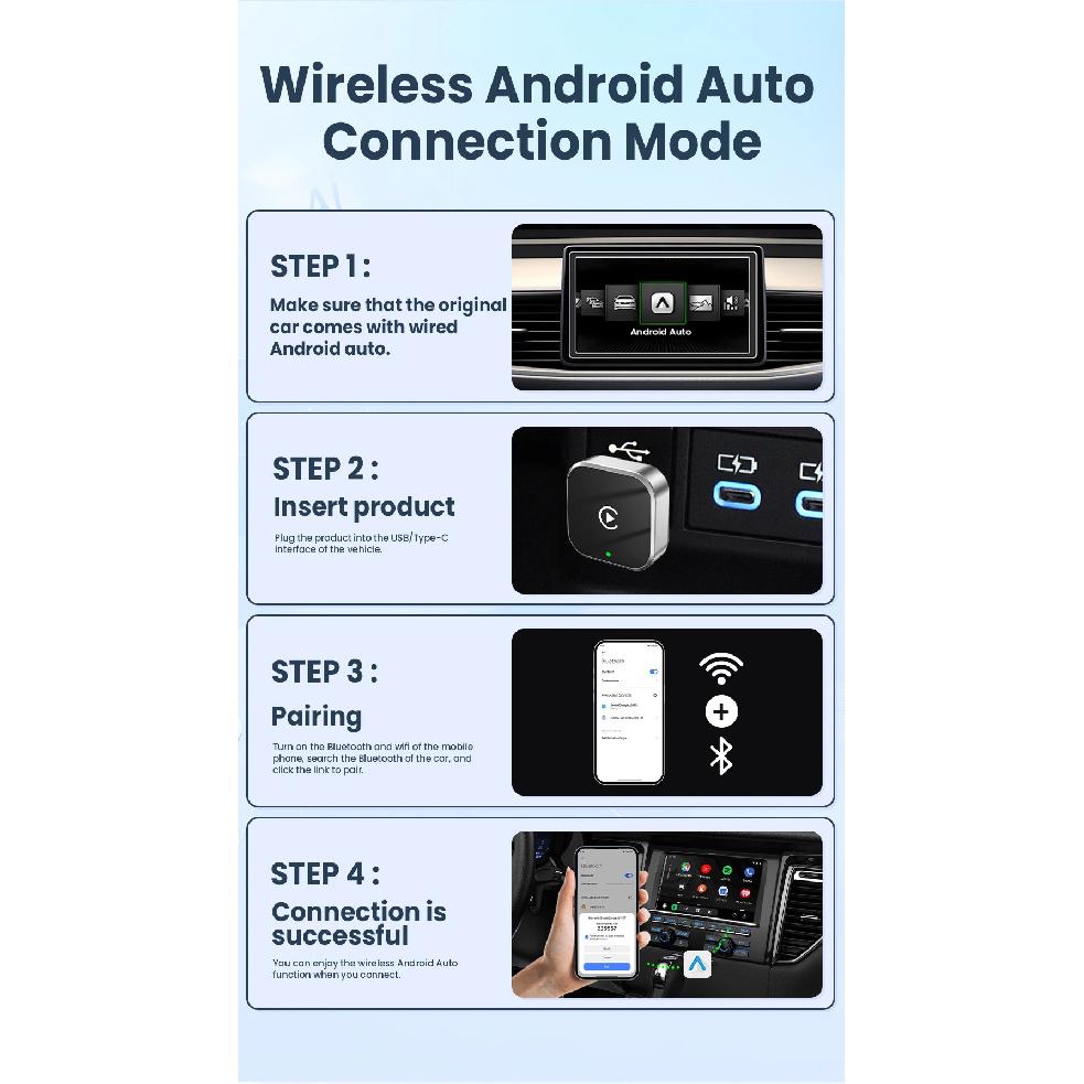 2025 NEW Wireless Carplay Adapter Android Auto 2in 1 Smart Dongle WIFI For Iphone Android Phone For Volvo Benz Mg Kia Chery VW