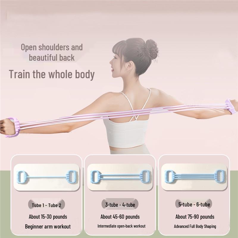8-Shape Adjustable Yoga Resistance Band for Women - Back, Shoulder, and Stretching Fitness Equipment