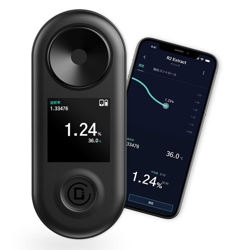 DiFluid Coffee TDS Concentration Meter TDS Meter Pocket Coffee Concentration Remote Update Latest Free Sync App [Japanese Version] Coffee, Meter,