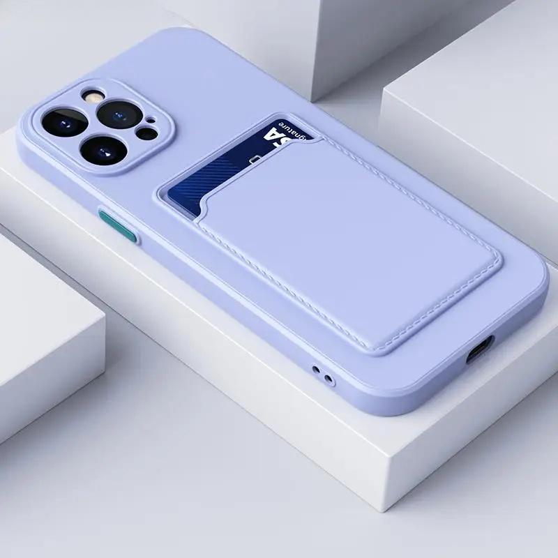 For Iphone 13 13Pro Pro Max ProMax 12 11 X XS XSMax XR 12Pro 11Pro 13ProMax Card Holder Wallet Coque Shockproof Silicone Cover