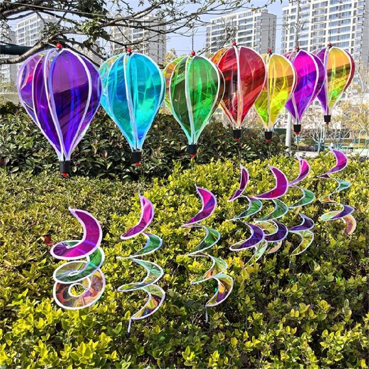 Multifunctional PVC Rotating Hot Air Balloon Wind Spinner for Outdoor Gardens Patios Balcony Weather Proof Ornaments