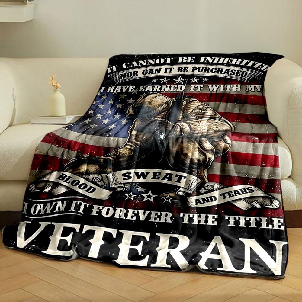 Veteran US Flag Sweat Blood Tears Blanket bedroom Blanket for Livingroom Couch lunch break Soft throw for Friend's festival Gift