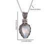 Exquisite Water Drop Moonstone Pattern Pendant Necklace Women's Fashion Elegant Party Jewelry Girls Gift