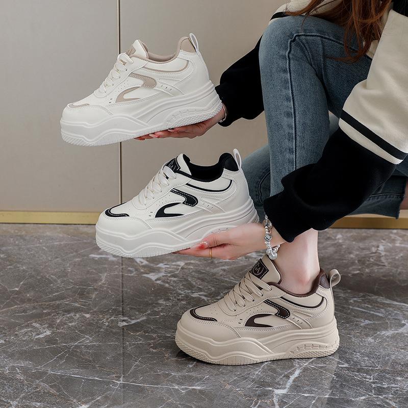 Inner heightening board shoes women's shoes spring new ins student platform versatile sports shoes Q