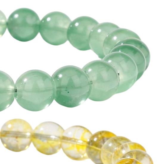 Healing Gemstone Wristband 3 Pcs Natural Bracelet, 8MM Round Beads Faux Crystal Jewelry for Meditation Stretch Handmade Spiritual Gift Women