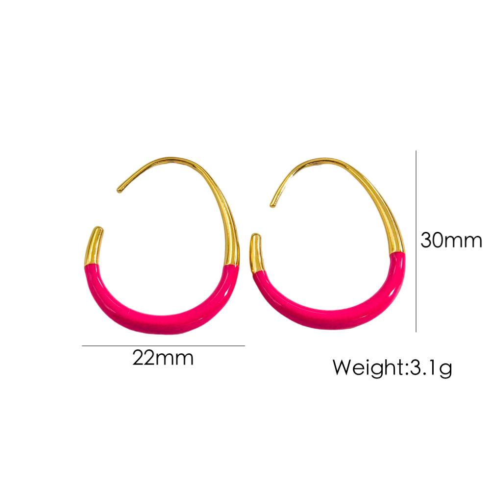 CARLIDANA Glossy Minimalist Water Drop Design Hoop Earrings Stainless Steel Gold Plated Jewelry Vintage Elegant Style For Women