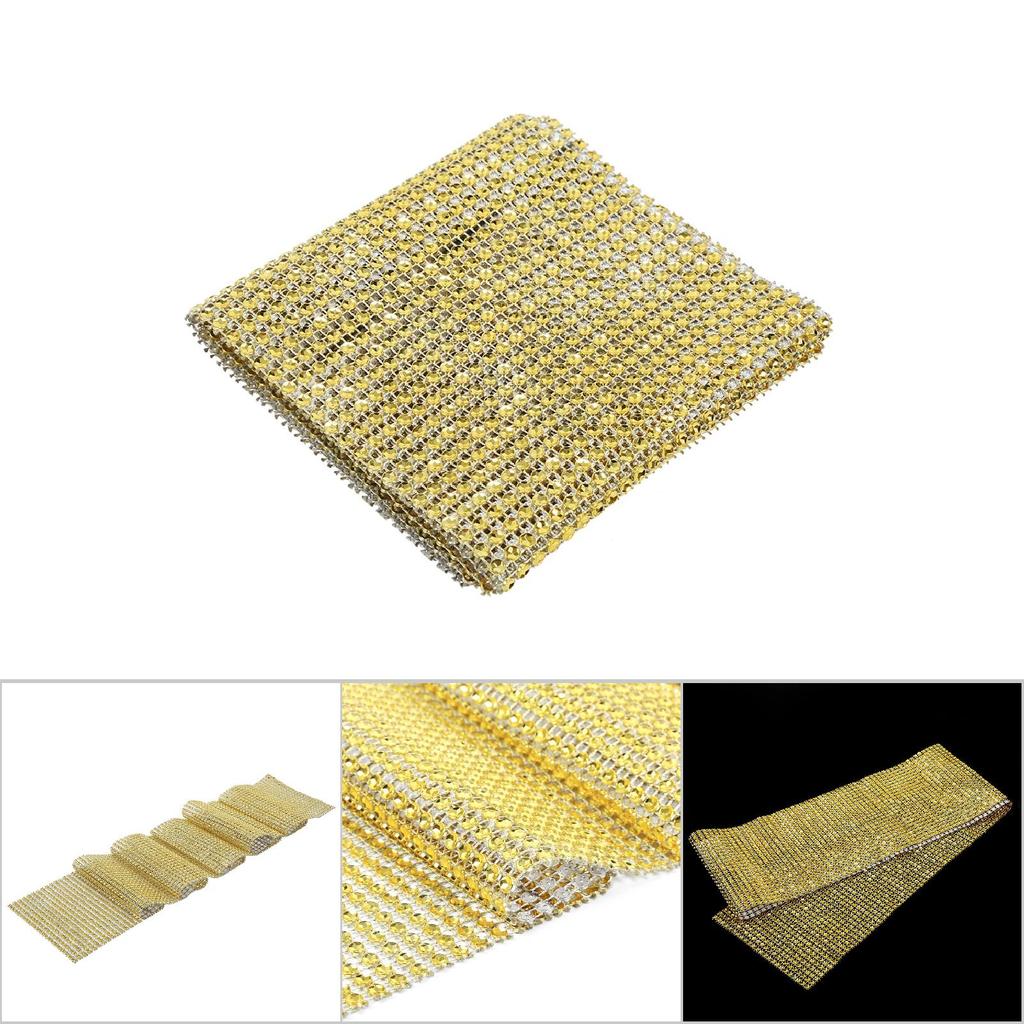 Wedding party Home Decor Rhinestone     Mesh Wrap   Gold